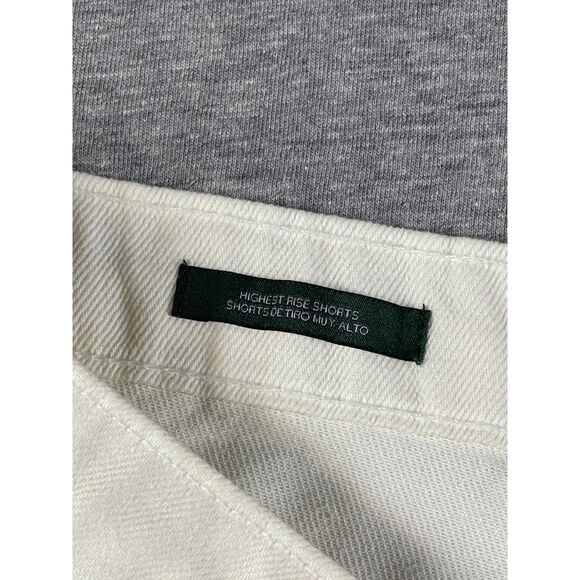 Wild Fable White Button Fly High Rise Distressed Raw Hem Denim Shorts Size 14 Lg - Picture 6 of 9